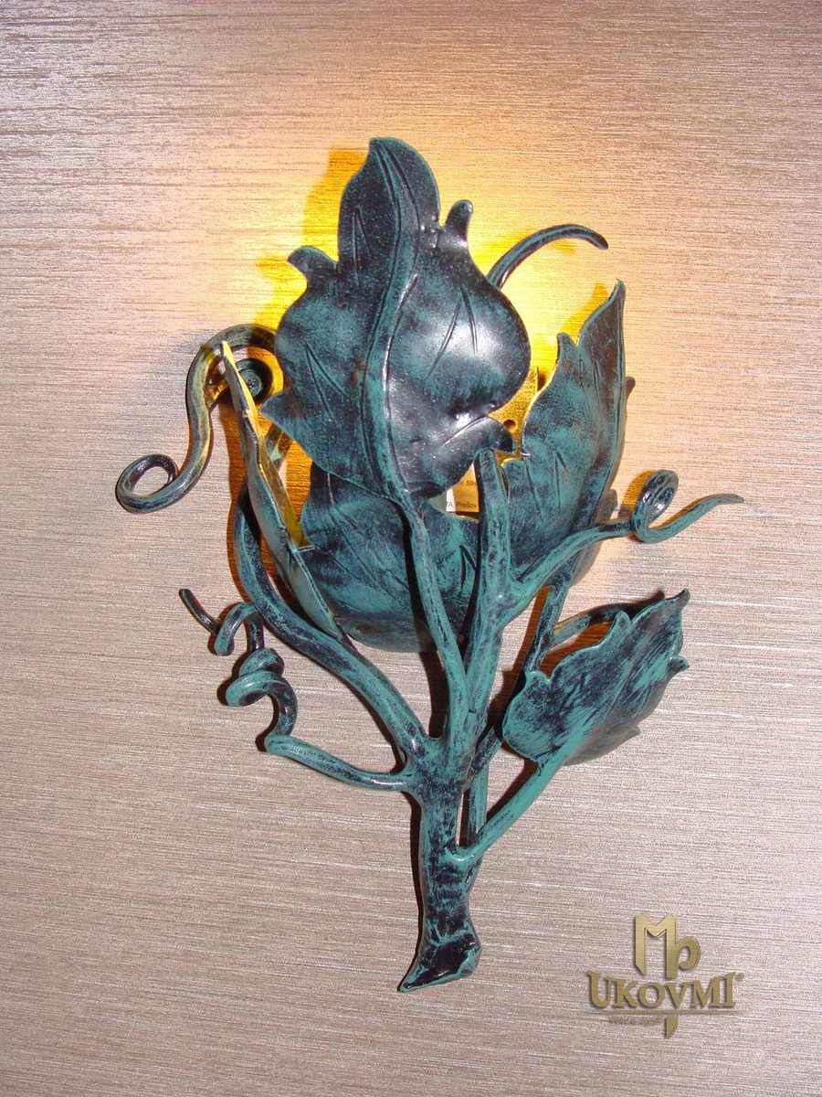 Kované nástenné svietidlo SLNEČNICA II. - luxusné interiérové svietidlo