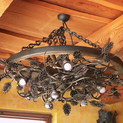 Kovaný luster - SOSNA - luxusné interiérové svietidlo