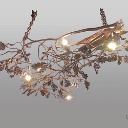 Závesné svietidlo – kovaný luster DUB - umelecké ručne kované svietidlo
