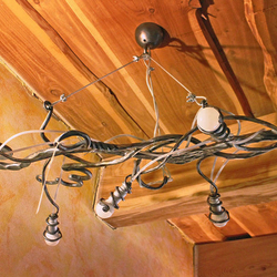 Štýlový luster KOREŇ - umelecké ručne kované svietidlo - moderné osvetlenie interiéru